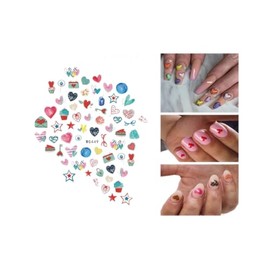 Heart Love Nail Sticker Arrow Valentine Day Love Lock Key Red Lips Wg449 Nail Wraps Art Stickers Manicure Supplies for Women for Home Nails Full Long Lasting Easy Apply and Remove