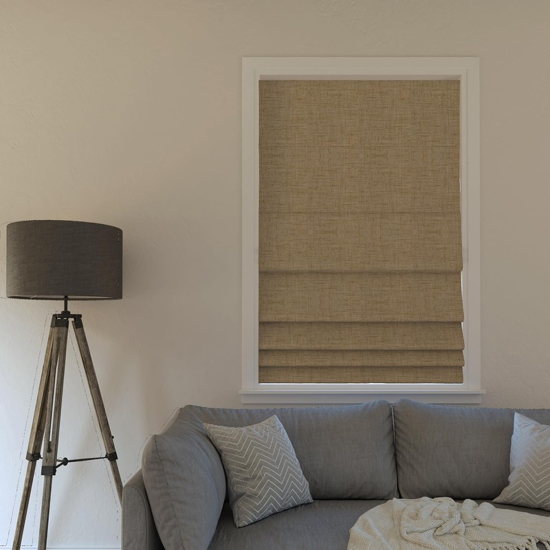 Sun Zero Seraphina Textured 100% Blackout Cordless Roman Shade, 33"