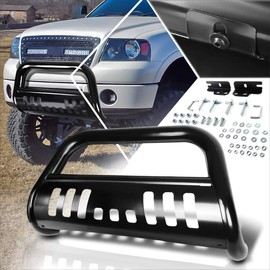 PM PERFORMOTOR 3" Black Steel Bull Bar,Front Bumper Push Bar Grille Guard Compatible with 04-08 F150/07-14 Navigator