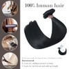 Honsoo Extensiones de Cabello Humano con Clip Negro Azabache 70g