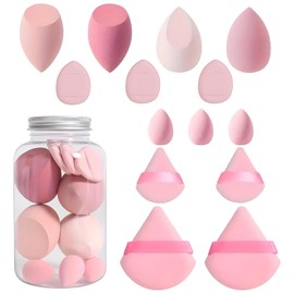 Esponjas de Maquillaje, Juego de 14 Beauty Blenders Y Aplicadores Mini para Lquidos, Cremas Y Polvos  Cremas Y Polvos, Uso Hmedo Y Seco (Rosa Sponges)