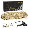 HILAKE Gold 520 X-Ring Chain 120 Links with Connecting Master
