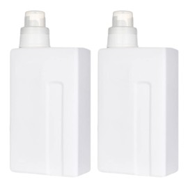 2Pcs Laundry Dispenser, 1L/ 33oz Refillable Bottle with Cap, Leakproof Empty Lotion Sub Bottles Supplementary Container Travel Liquid Bottle for Laundry Room, White