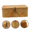WHAMVOX Seagrass Woven Storage Bins Rustic Desktop Basket Sundries Organizer