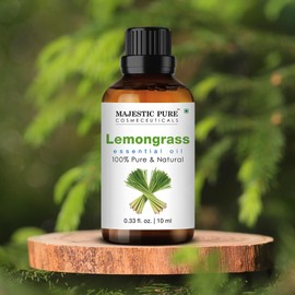 Majestic Pure Lemongrass Essential Oil - 100% Pure Lemongrass Oil for Aromatherapy, Massage & Topical Uses, Perfect for Diffuser & Essential Oil Diffuser - 0.33 fl. oz