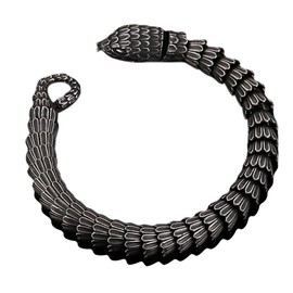 21cm Titanium Steel Bracelet Snake Shaped Men Stylish Bracelet for Daily Wear Black