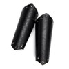 HOEACXY Medieval Leather Bracers Pure Black Viking Leather Bracers Leather