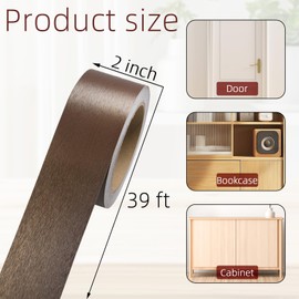 Self-Adhesive Mirror Frame Sticker, 2 Inch X 39 Ft Metal Mirror Trim Peel and Stick Border Tape, Brown Waterproof Wall Border for Home Kitchen, Bathroom, Fireplace, Furniture