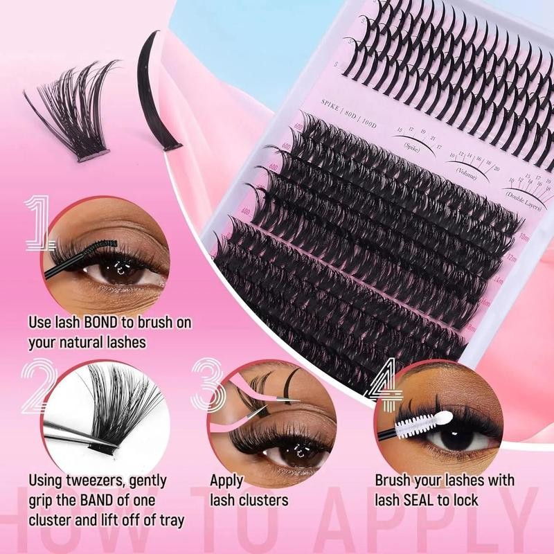 60D/80D Lash Clusters – 10-21mm Spiky Volume Eyelash Extensions, DIY