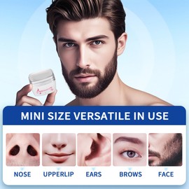 Professional Mini Heater Wax Kit for Men's and Women's Hair Removal, for Face, Ears and Nose, 100g Waxing, 10 Applicators 10 Moustache Moulds, Safe, Fast, Painless Hair