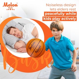 Melon Studio Silent Basketball Airless Dribbling Indoor Size 7 29.5" Indoor Basketball Quiet Basketball Foam Basketball Silent Basketball Silent Ball Soundless Soft with Grooves