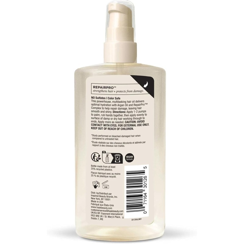 HASK, Aceite Capilar Intensive Repair, Reparación del Cabello Dañado, con