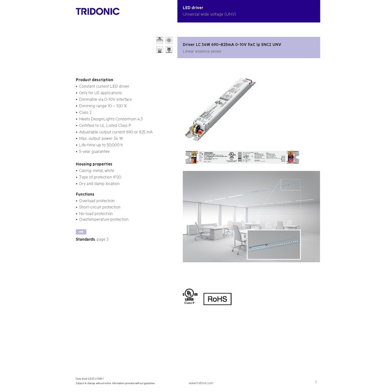 Pack of 2 - Tridonic Linear Essence Series 34 Watts