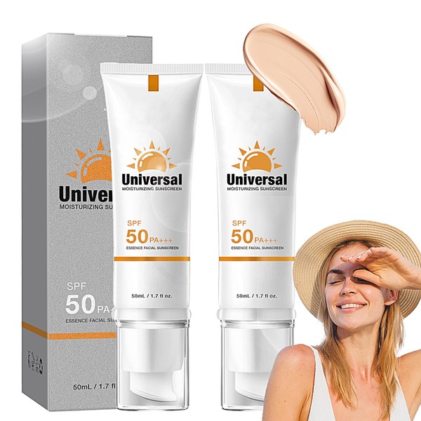 2Psc Tinted Sunscreen for Face SPF 50, Hydrating Sun Essence