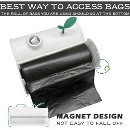 Outdoor Dog Poop Bags Holder Wall Mounted Dog Waste Bags Dispenser with 2 Rolls Leak-Proof Waste Garbage Trash Bags Storage Station for Garden Yard Kitchen Bathroom(Brown)