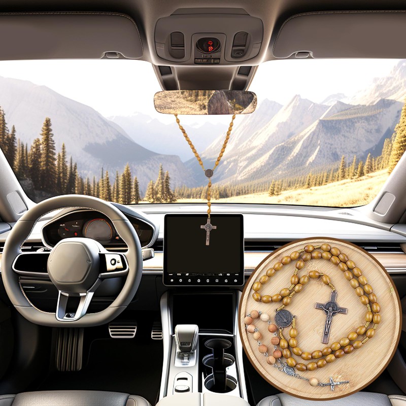 UYUYong Katholische Rosenkranz Kette Rosary Armbänder Und Halsketten Mit Samt