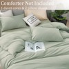 BESTDESIL Sage Green Duvet Cover Set Queen,Washed Microfiber Bedding Comforter