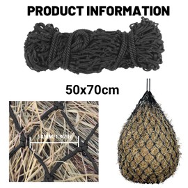 GKZB Hay Net for Horses Hay Bag for Horses 70 x 50 cm Hay Bag Capacity Approx. 3.5 kg Feeding Net Mesh Size 5 x 5 cm Hay Net Horses for Horses / Goats / Sheep