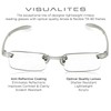 Visualites 1 Crystal 1.00 Power Lightweight Rimless Rectangle Reading Glasses