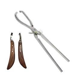 Hoof Tester 19 Inch Vienna Pattern & Hoof Knives Left and Right – Stainless Steel Farrier Hoof Care Tool Set Durable, Precise Equine Hoof Testing & Trimming Tools