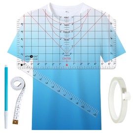 4PCS Tshirt Ruler Guide Set - Precision Alignment Tool for HTV Vinyl Heat Press, All-in-One T-Shirt Measurement Ruler for Centering Designs and Crafting - Essential Cricut Accessories & Supplies