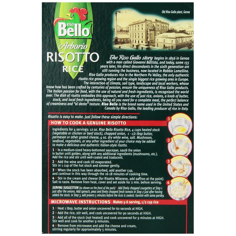 Riso Bello Arborio Risotto Rice, 17.5-Ounce Boxes (Pack of 6)