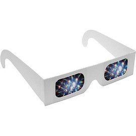 Rainbow Symphony Diffraction Grating Glasses, Linear, 13,500 Line/Inch, Double Axis, Made in USA, Package of 25