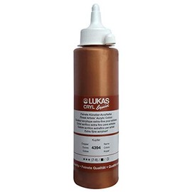 LUKAS Cryl Liquid Soft Body Acrylic Paints for Painting - Professional Low Viscosity - 250 ml Bottle Copper