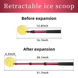 DECOHS Adjustable Ice Fishing Skimmer Scoop-Winter Ice Fishing Scooper with Long Handle-Ice Fishing Gear for Scooping out Ice While Fishing