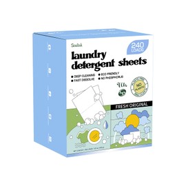 Soulink Original Laundry Detergent Sheets 240 Loads - Eco-Friendly, Plant-Based, Hypoallergenic, No Plastic Jug