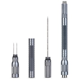 HAWAN Cigar Punch 4 in 1 Multitool Dual Size Punch with Draw Enhancer Cutter and Twin Nubber (Color: Gray)…