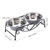 Fayelume Double Dog Bowls Elevated, Elevated Dog Bowls with Stand,