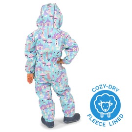 Jan & Jul Kids' Cozy-Dry Adjustable Rain Suit, Waterproof and Fleece-Lined, Cozy-Dry: Enchanted