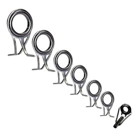 QualyQualy 7 Pcs/Lot Spinning Casting Fishing Rod Guides Replacement Set Repair Kit Steel Ceramic Ring Fishing Rods Building Tip Tops Guide Accessories