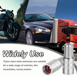 XINYUXUANXUAN Brass Tyre Valve Extensions 4 Pack – Screw-In Valve Stem Extenders for Car, Motorbike, Truck & Motorhome – Anti-Leak Chrome Adapters (Silver)