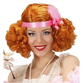 Widmann B9077 - Perücke Charleston, rot, der Goldenen 20er Jahre, Karneval, Mottoparty