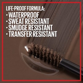 MAYBELLINE Maybelline Tattoo Studio Brow Styling Gel, Waterproof Eyebrow Make Up, Brow Tint for Up to 36HR Wear, Soft Brown, 1 Count