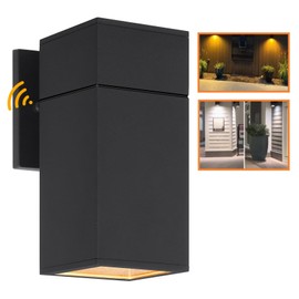 ZUUKOLE Dusk to Dawn Outdoor Wall Light, Exterior Light - ETL Listed, Aluminum Anti-Rust Waterproof Wall Mount Rectangular Design – Up or Down Photocell Outdoor Lighting for Porch, Garage or Patio