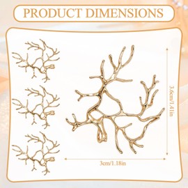 Yuanchu Pack of 8 Blanks Prong Pendant Settings, Handmade Branch Shape Pendant Tray Metal Bezel Pendant Trays for DIY Crafts Necklace Jewellery Making, Copper