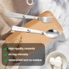 2 Pcs 304 Stainless Steel Folding Spoon and Fork Set,Compact
