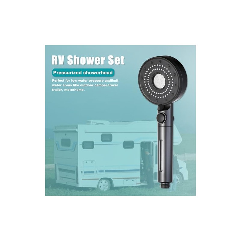 5-Mode High Pressure RV Handheld Shower Head with Filter