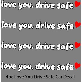 4 Pcs Love You Drive Safe p.s. i Love You a Little Sign to say i Care te amo maneja con cuidado Sticker car Asset Accessories for Women car Stuff for Women Valentine Stickers