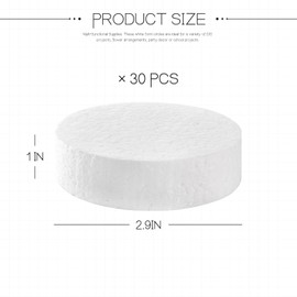 30 Pcs Styrofoam Discs 3 Inch,Foam Circles for Crafts (1" Thick), Round Foam Circles White for DIY Projects, Cakes and Decorations, Christmas DIY Ornaments, Arts and Crafts Supplies. (30)