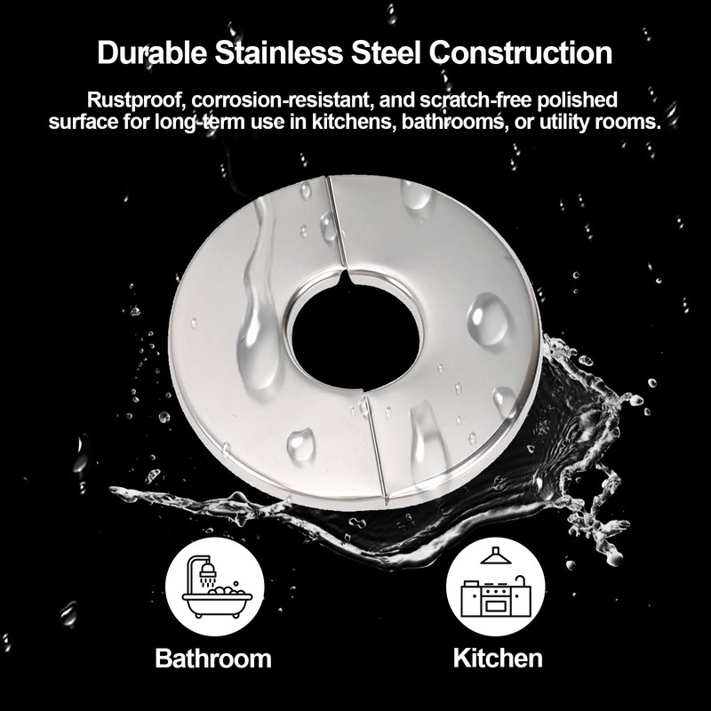 3 Pack Wall Split Flange Self-Adhesive Split Flange for Pipes