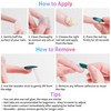 Sun&Beam Nails Handmade Nail Tips, Medium, Long, Almond, Blue, Gold,