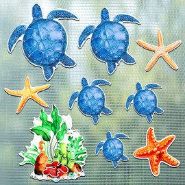18 Pcs Screen Door Magnets Double Sided Turtle Starfish Screen Stickers Magnetic Flexible Screen Door Protector Decorative Multicolor Refrigerator Magnets for Screen Sliding Doors