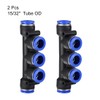 sourcing map Plastic Inline Manifold Union Push to Connect Tube
