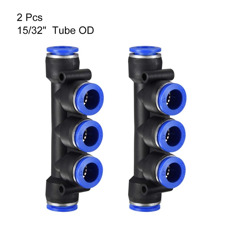sourcing map Plastic Inline Manifold Union Push to Connect Tube