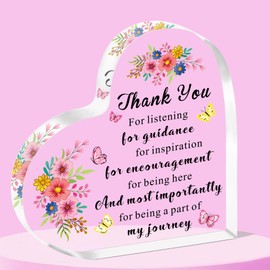 SMARGO Thank You Gift for Women, Appreciation Gifts for Teacher Boss Manager, Coworker Leaving Gift, Decoration Heart Shape Acrylic Sign Gift