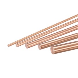 sourcing map 2,3,4,5,6mm Diameter 100mm Length Solid Copper Round Rod Lathe Bar Stock for DIY Craft 5in 1set